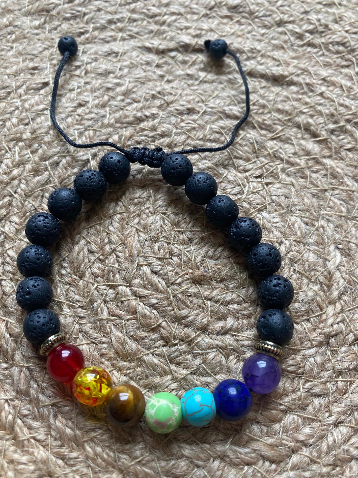 Chakra & Lava Stone Essential Oil Bracelet