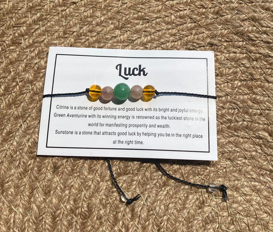 Heal & Relax Stone Bracelet -- LUCK